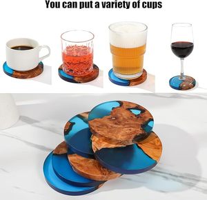 100% Sous-verres à thé en résine faits à la main de haute qualité pour la cuisine et le café et le vin provenant de l'approvisionnement indien - Product Image 4