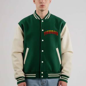 Custom Embroidery logo <b>Denim</b> Varsity <b>Jacket</b> for Man <b>with</b> leather sleeves Hip Hop Baseball man winter <b>Jacket</b> - Product Image 5
