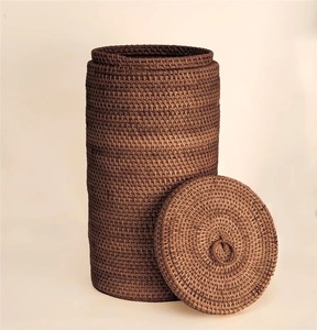 Ensemble de 3 boîtes en papier rotin, boîte de rangement artisanale, écologique, naturelle, décoration intérieure et extérieure, vente en gros du Vietnam - Product Image 4