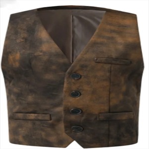 EDGECO INTERNATIONAL Chaleco de Cuero Vacuno Retro para Hombre, Ecológico, Impermeable, Estilo Vaquero Occidental, para Invierno - Product Image 3