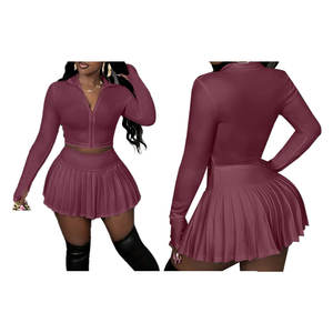 2025 Summer Casual Women's Clothing Solid Color <b>Sexy</b> Style Breathable Skinny Waist Cinching Top <b>Short</b> <b>Skirt</b> Set with Embroidery - Product Image 6