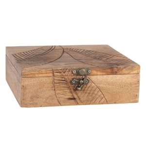 Set of 2 Wooden Storage <b>Box</b> Handcrafted Design Natural Wood <b>Box</b> Mango and Acacia Wood <b>Keepsake</b> <b>Box</b> with Multiple Use - Product Image 5
