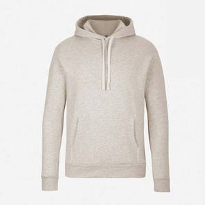 Sudaderas con capucha de lana de algodón 100% informales para hombre, Sudadera con capucha sólida de manga completa con cuello redondo y estampado de soplo - Product Image 3