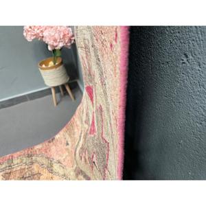 Vintage Turkish Rug, 2.5x10.1 ft <b>Runner</b> Rug, <b>Red</b> Pink Patchwork Rug - Product Image 3