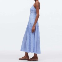 Vestido Bohemio de Hombros Descubiertos para Mujer, Estilo Simple, Alta Calidad, Hecho a Medida, Ecológico, Transpirable, Lavable, 100% Algodón