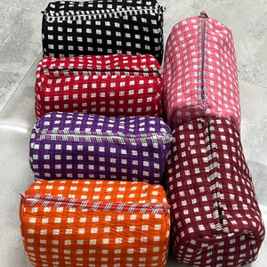 Hot Selling Highly Capacity <b>Woman</b> Portable Travel Work Quilted Floral Cotton Soft <b>Toiletry</b> Cosmetic <b>Bag</b> - Product Image 1