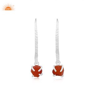 Pendientes colgantes de piedras preciosas de cornalina Natural de plata de ley más vendidos para mujer, Colección Vintage, fabricante de joyería personalizada - Product Image 1