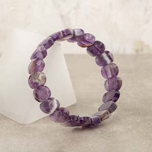 Bracelet en pierre naturelle d'améthyste à coupe large - Product Image 4