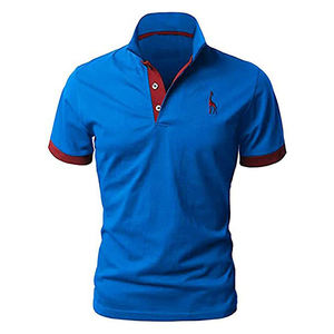 Polo à manches courtes 100% coton brodé de qualité supérieure, t-shirt slim de différentes couleurs - Product Image 5