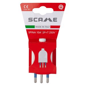 Câble de prise électrique standard italienne 10A 2P+T blanc PP0457R pour adaptateur et connecteurs de câble axial - Product Image 2