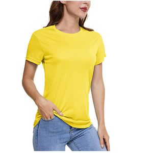 Camisetas de media manga de verano de algodón para mujer, jerseys bordados con logotipo impreso informal elegante, talla grande, precio de fábrica, diseño OEM - Product Image 4