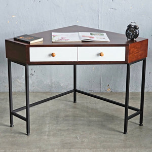 <b>Foldable</b> 80x80cm Rubber Wood Corner Wall <b>Desk</b> with Bookshelf Storage and Cooling Features CD68022 Computer Table - Product Image 6