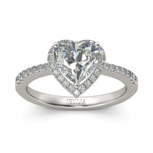 แหวนคู่รักทรงหัวใจแบบ Halo ชุบโรเดียม เงินสเตอร์ลิง ยี่ห้อ Jeulia - Product Image 1