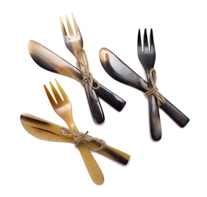 Juego de cuchara de cuerno de búfalo de excelente calidad, Juego de 2 piezas de 5, precio más bajo, juego de cuchara de cuerno de cubiertos, el mejor precio - Product Image 5
