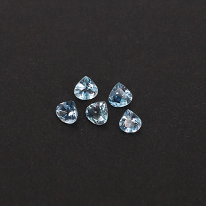Aguamarina brasileña Natural 4x4mm corte de corazón 0,90 Cts 5 uds lote de piedras preciosas para hacer joyas - Product Image 6