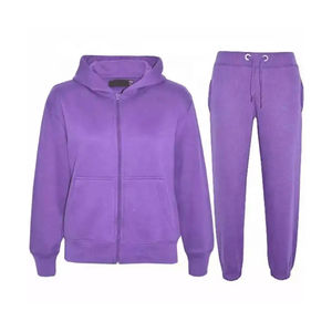 Conjunto de dos piezas de talla grande para hombre, conjunto estampado de forro polar transpirable, Sudadera con capucha, chándal de diseño liso, venta al por mayor, chándales en blanco - Product Image 2