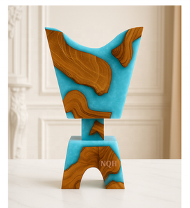 Brûleur à Bakhoor en bois de pin artisanal de luxe 2026 avec résine époxy |   Encens arabe de qualité supérieure Mubkhar Cadeau pour la maison Design personnalisable - Product Image 2