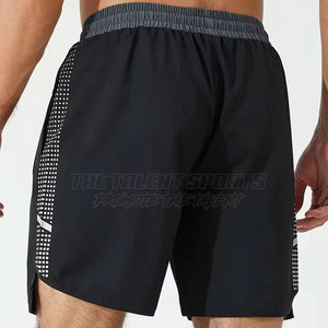Shorts de sport mi-taille pour hommes en non-tissé Spandex/Polyester, anti-plis, avec cordon de serrage, pour entraînement musculaire et cardio, coupe classique - Product Image 2