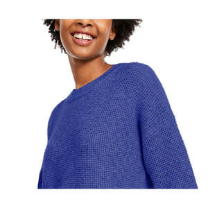 Cardigan da Donna Hippie Rose Blu a Maglia Intrecciata, Manica Lunga, Taglia XS, Stile Casual Coreano, Traspirante e Leggero per la Stagione Autunnale - Product Image 2