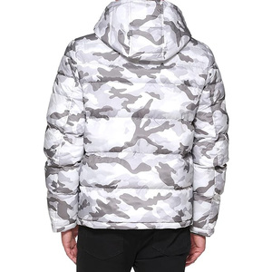2026 Hot Selling OEM Custom Printed Men's Stand Collar High Street Style Winter Puffer <b>Jacket</b> Hooded Design Front Usaze Sports - Product Image 2