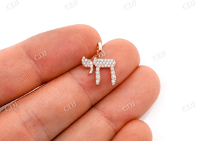 จี้เพชรโมอิสชุบทอง10K แบบงานทำมือจี้อัญมณีโบราณฮีบรูแบบชาวยิว - Product Image 5