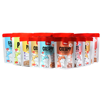 Pot à friandises pour animaux de compagnie en plastique à large ouverture avec couvercle rouge, bouteille de stockage étanche pour la nourriture des chats et des chiens avec impression de logo personnalisée