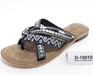 Beaded Leather Sandal Slipper for Outdoor Party Wear Sandal for Summer Trendy Fashionable Leather Sandal With Multiple Straps - Product Image 2