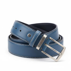 Ceinture en cuir véritable pour hommes Bracelet décontracté en cuir de vachette fait à la main Acier OEM Logo personnalisé Design Business Fashion Personnalisable - Product Image 1
