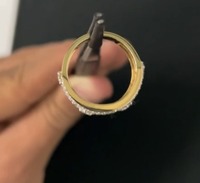 Bague demi-éternité pour femme en or jaune 18 carats plaqué, avec diamants de laboratoire ronds taille brillant, style ethnique