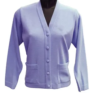 custom organic cotton color casual long sleeve ladies tops button down women knit cardigans 2023