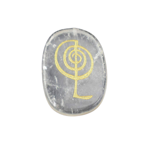 Alta calidad Usui Reiki Clear Crystal Palm Set Piedra natural Curación Piedra preciosa Tallada a mano Feng Shui Símbolo Grabado al por mayor - Product Image 4