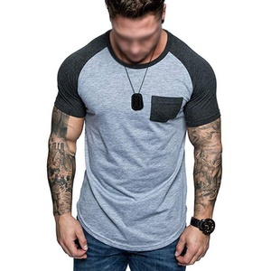 Camisetas raglán de manga corta de punto de algodón/poliéster para hombre al por mayor, informales, transpirables, de ajuste regular, de secado rápido, respetuosas con el medio ambiente - Product Image 5