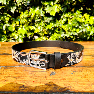 เข็มขัดหนังควายหัวเข็มขัดทองเหลืองนกยูงสีทองหรูหราสำหรับดีไซเนอร์แบบเจาะรูวินเทจสำหรับทั้งชายและหญิงความยาวที่กำหนดเองได้ - Product Image 2