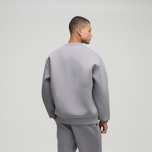 Custom <b>Embroidered</b> and Silk Screen Printing Logo Crew Neck Cotton Dropped Shoulder Pullover Sweatshirt Made in Pakistan - Product Image 5