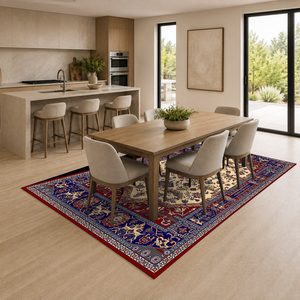 RUGS DEPOT LXDP-0312 Wholesale Red Burgundy Contemporary Abstract Digital Printed Machine Washable Chenille Area Rug Non <b>Slip</b> - Product Image 4