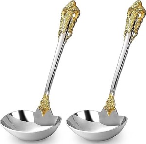 Stainless Steel Set Of 2 Cutlery Spoon <b>Used</b> In Kitchen Tabletop Home Wedding Silver Color Plated Finished Classic Design - Product Image 1