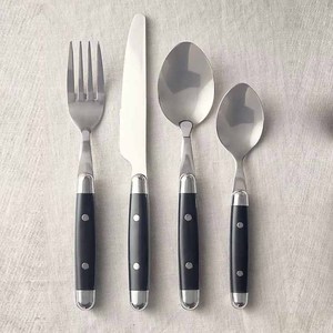 Five-Piece <b>Flatware</b> <b>Set</b> with Resin Handle Stainless Steel and Pink Shaded White Includes Basic Utensils - Product Image 3