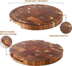 Tabla de Cortar de Madera de Acacia de Primera Calidad con Ranura para Jugo, Apta para Lavavajillas, No Tóxica, Duradera, para Cocina y Restaurante - Product Image 5