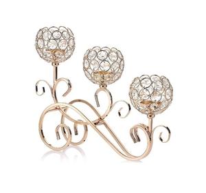 เชิงเทียนคริสตัลที่วางเทียนในบ้านและสวนดีไซน์หรูหราเชิงเทียนโลหะสำหรับงานแต่งงาน - Product Image 6