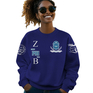 ZPhiB 1920 Zeta Phi Beta azul blanco suéter hermandad de punto Chenille letras vida griega Divine Nine ropa Premium - Product Image 5