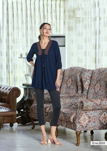 Launching New Rayon Wrinkles with Inner and Thread with Handwork Short <b>Top</b> for wholesale - Product Image 5