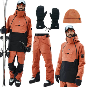 Combinaisons de ski unisexes, design personnalisé, respirantes, coupe-vent, imperméables, fermeture éclair, veste et pantalon de snowboard en nylon/coton, logo personnalisé - Product Image 6