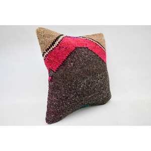 Coussin Kantha en laine multicolore patchwork 12x12 pouces Coussin décoratif tissé avec motif vintage - Product Image 2