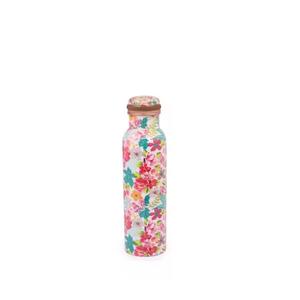 Tallas personalizables Botella de agua de cobre con diseño floral Etiqueta engomada impresa Beneficios para la salud Agua hirviendo aplicable - Product Image 1