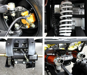 Voiture à pédales tout-terrain à 4 roues, 110CC 125cc 1+1, transmission <span class=keywords><strong>automatique</strong></span> 4 temps, démarrage électrique, transmission par chaîne, ATV de plage - Product Image 4