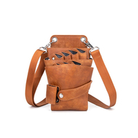 PU-Leder Hochwertige Anpassbare Haarscherentasche Friseur-Scherenhalter mit 7 Taschen für Kämme und Bürsten