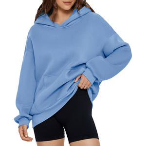 Sweats à capuche élégants à épaules tombantes pour femme Sweatshirts confortables et à la mode pour Streetwear Style Pullover Sweats à capuche pour femmes - Product Image 1