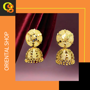 <b>Fashionable</b> Style <b>Earrings</b> Set with 22CT Gold Plated Jhumka <b>Earrings</b> Jewelry for Women Wear by Indian Exporters - Product Image 3