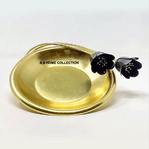 Bol décoratif en métal, résine couleur noire, laiton, base feuille d'or, grands bols à salade de fruits, bol de table de style européen, pièce maîtresse - Product Image 6