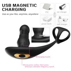 Plug anal sans fil télécommandé avec application, triple anneaux, double vibration, fonction d'étirement - Product Image 3